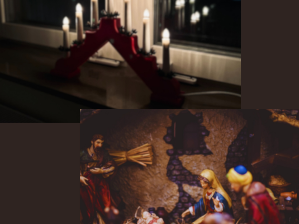 Nativity and Menorah collage