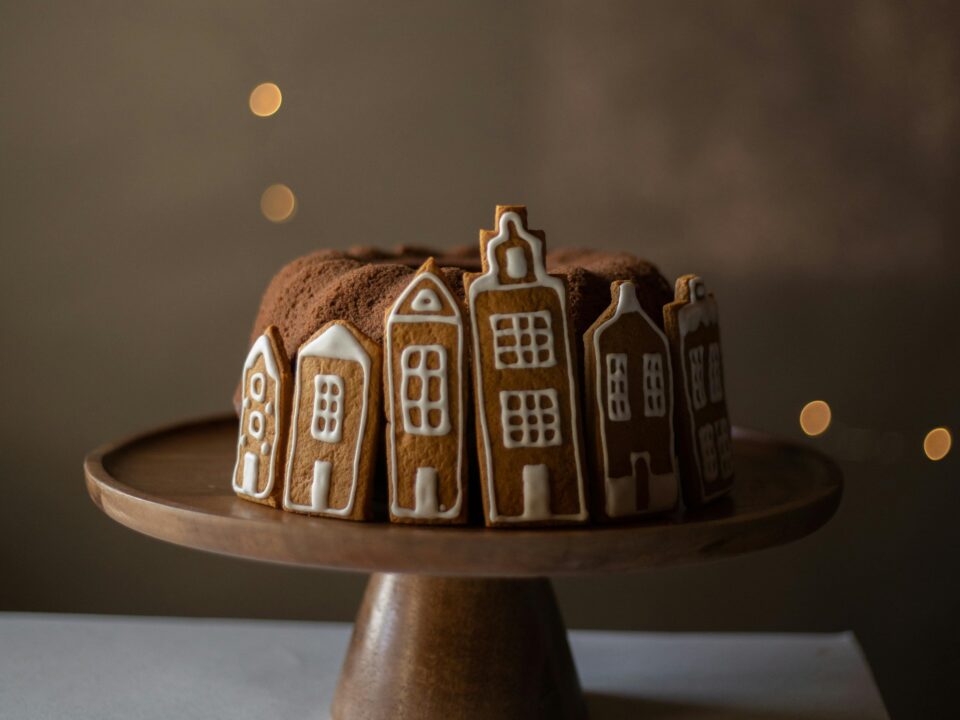 Gingerbread house with lights